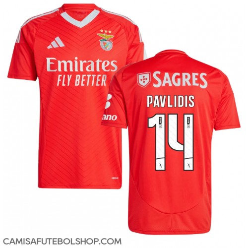 Camisa de time de futebol Benfica Vangelis Pavlidis #14 Replicas 1º Equipamento 2024-25 Manga Curta